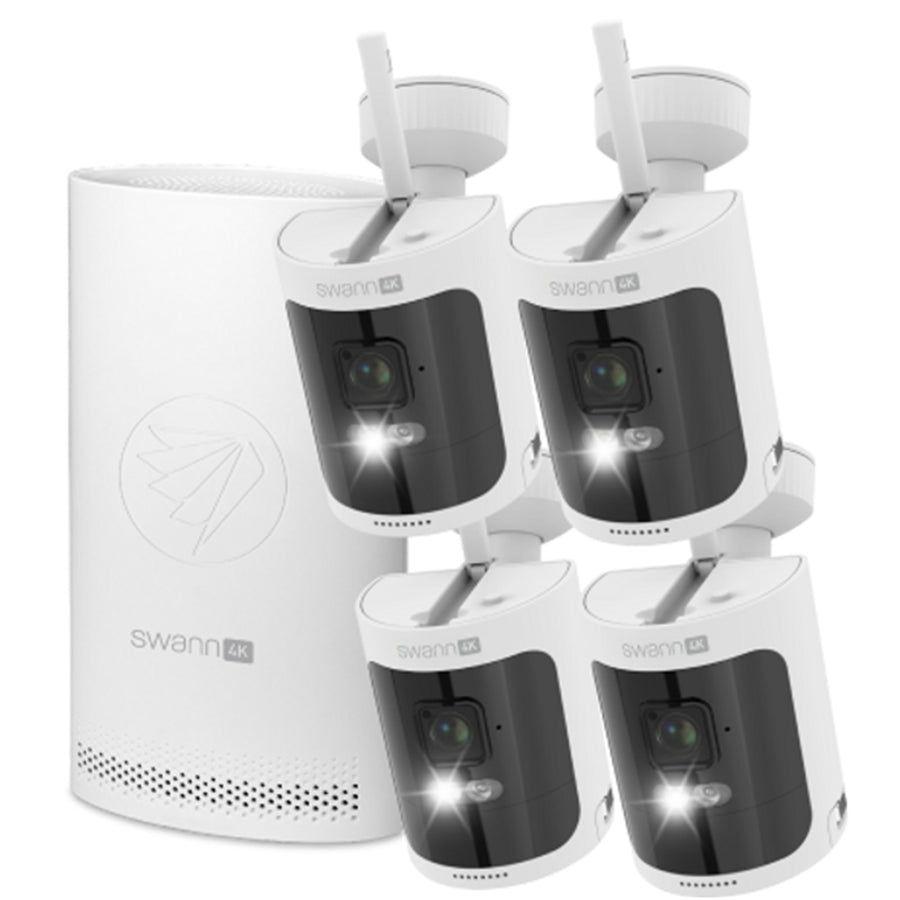 Swann AllSecure4K  8MP/4K Outdoor Wire-Free Security System - 4 Pack