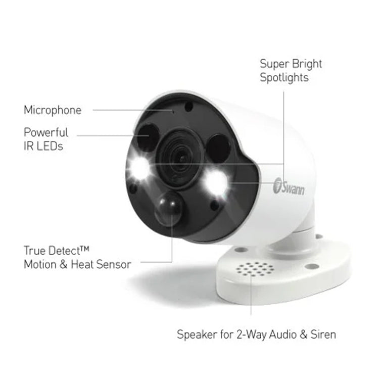 SWNVK-886804FB-AU - Swann NVR8-8580 4K /2TB/4x NHD-887MSFB 4K Bullet CAM