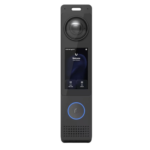 Ubiquiti UniFi G6 Pro Entry, an intelligent door entry system with native UniFi Protect and UniFi Access integration with a 12MP camera, two-way audio, and a 3' touch display