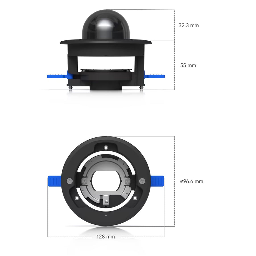 UACC-G5-Dome-Ultra-FM-SB-B - Ubiquiti UniFi G5 Dome Ultra Flush Mount with Smoke Bubble - Black
