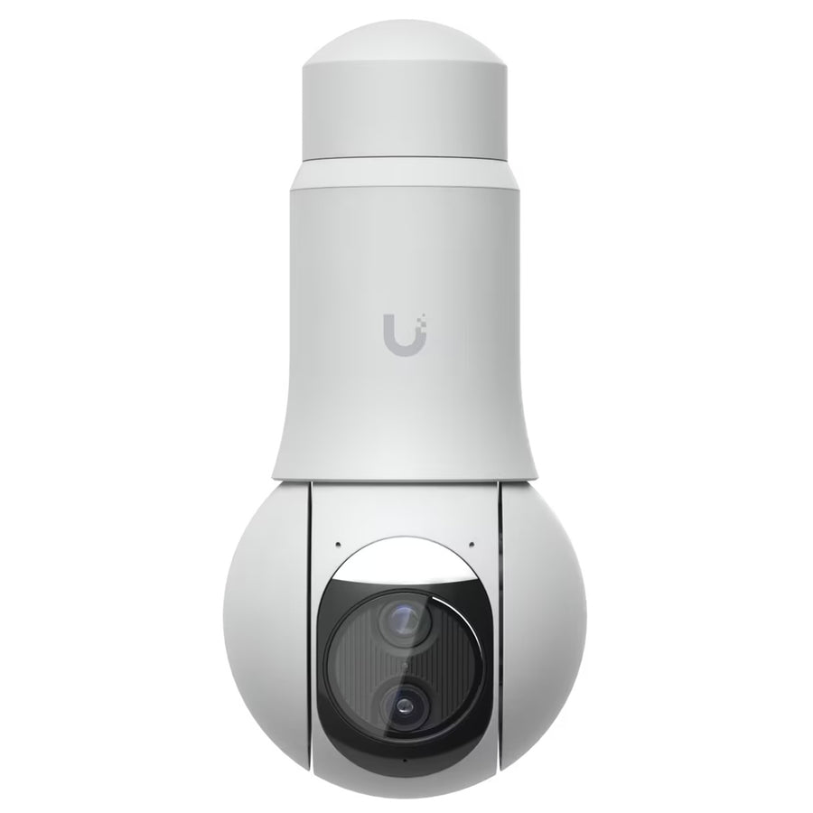 Ubiquiti UniFi Protect G6 PTZ White, All-weather, 4K dual-lens camera with 10x hybrid zoom, 1/1.8' 8MP image sensor, Multi-TOPS AI Engine, and ultra-low latency pan-tilt-zoom control for motion tracking.