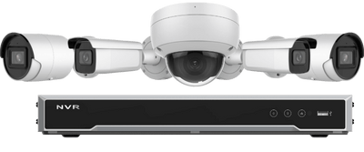 HILOOK K Series 4-Channel 1U PoE NVR with up to 12MP Recording, up to 40 Mbps, Up to 16TB