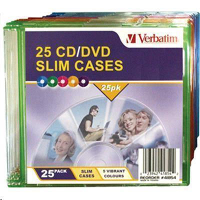 Verbatim CD/DVD 25 Pack Coloured Slim Cases