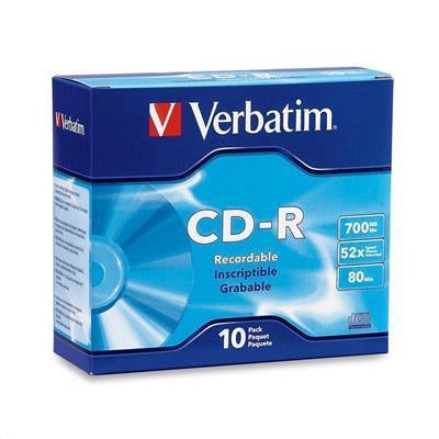 Verbatim CD-R 700MB 52x 10 Pack with Slim Cases