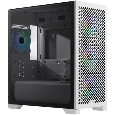 Cooler Master Elite 302 Tempered Glass ITX / mATX Mini Tower Gaming Case - White