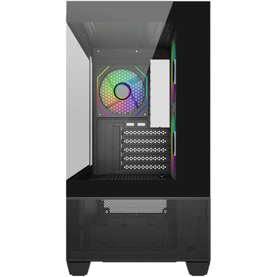 Cooler Master Elite 490 Tempered Glass mATX Tower Gaming Case - Black