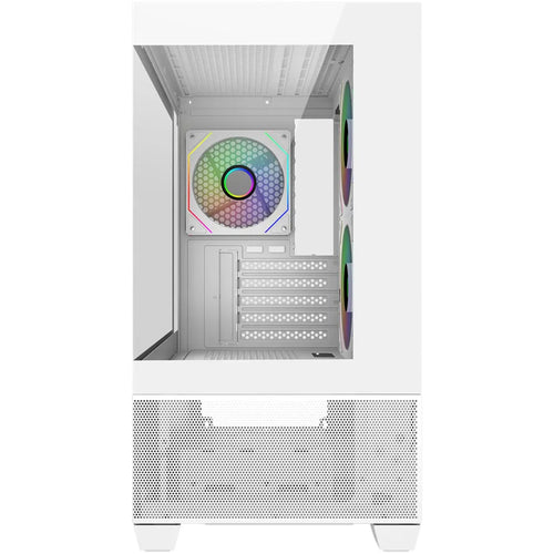 Cooler Master Elite 490 Tempered Glass mATX Tower Gaming Case - White