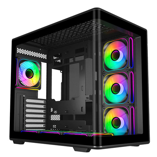 Cooler Master Elite 600  Tempered Glass ATX Tower Gaming Case - Black