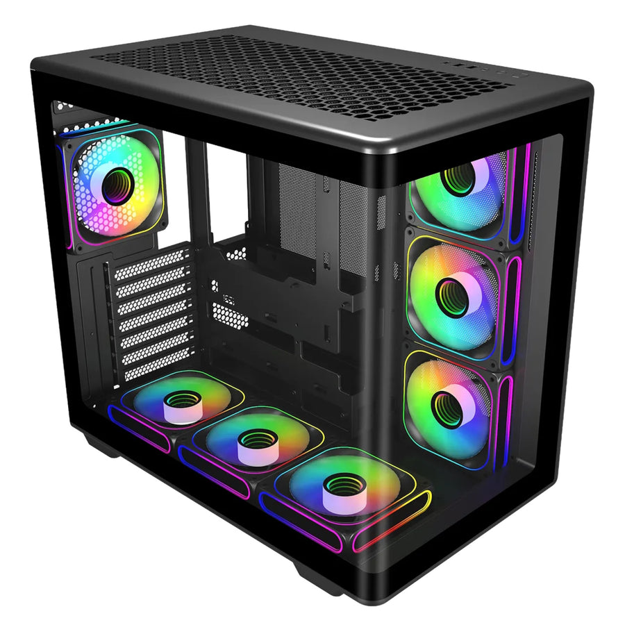 Cooler Master Elite 600  Tempered Glass ATX Tower Gaming Case - Black