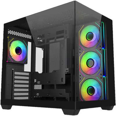 Cooler Master Elite 681  Tempered Glass ATX Tower Gaming Case - Black