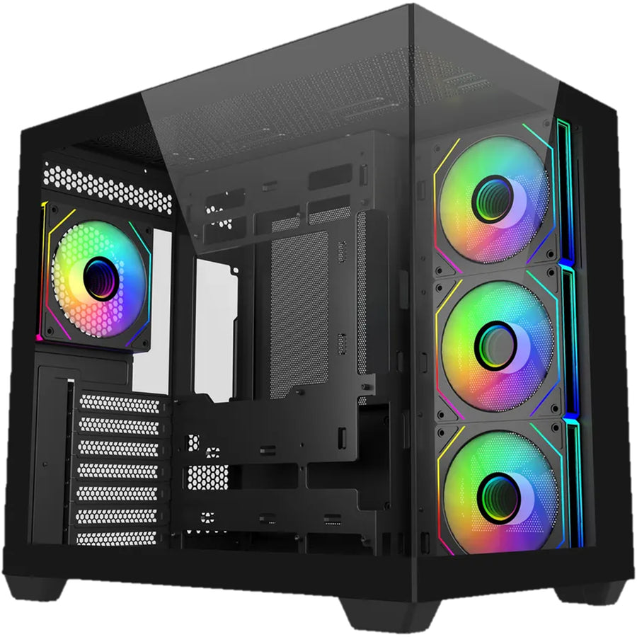 Cooler Master Elite 681  Tempered Glass ATX Tower Gaming Case - Black
