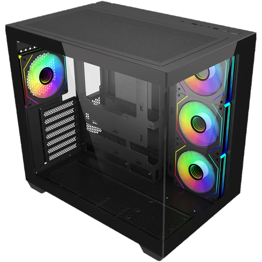 Cooler Master Elite 681  Tempered Glass ATX Tower Gaming Case - Black