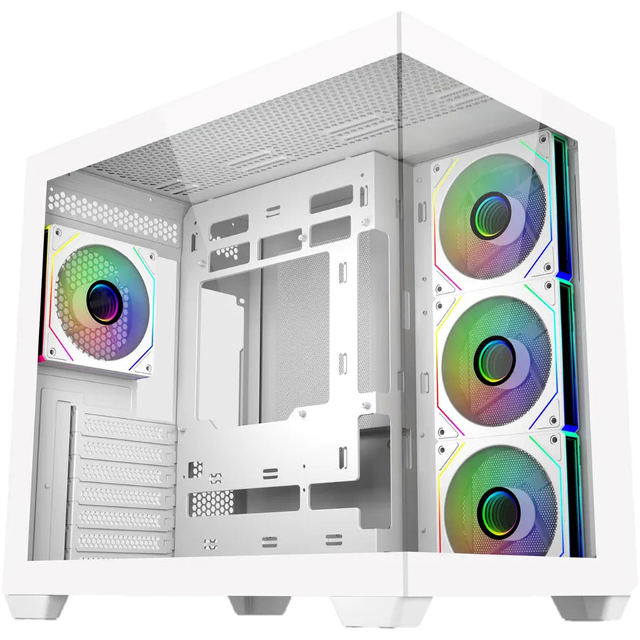 Cooler Master Elite 681 Tempered Glass ATX Tower Gaming Case - White