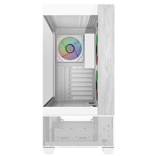 Cooler Master Elite 690  Tempered Glass ATX Tower Gaming Case - Wood White