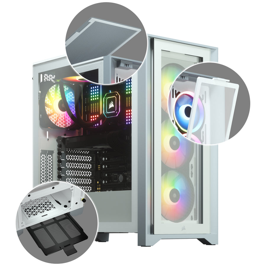 CC-9011205-WW - CORSAIR ICUE 4000X RGB TEMPERED GLASS MID-TOWER - WHITE