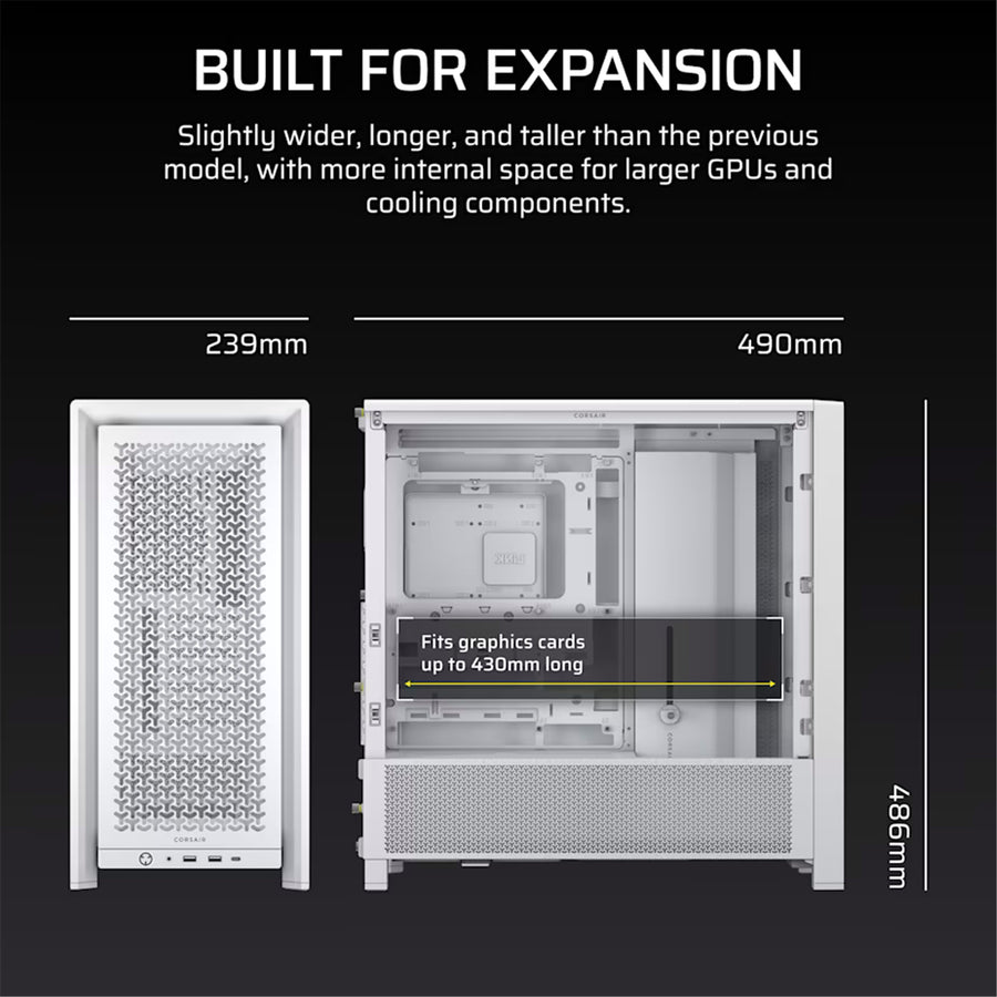 CC-9011313-WW - CORSAIR FRAME 4000D RS MID-TOWER, WHITE