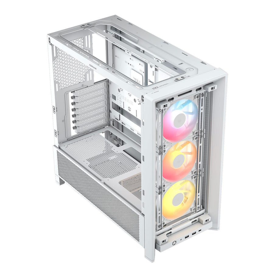 Corsair FRAME 4000D RS ARGB Tempered Glass ATX Mid Tower Gaming Case - White