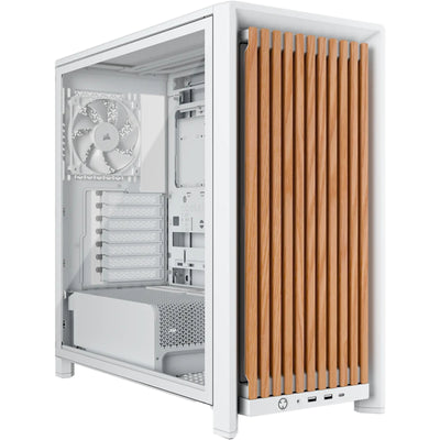 Corsair FRAME 4000D Wood RS Modular Tempered Glass ATX Mid Tower Gaming Case - White & Oak