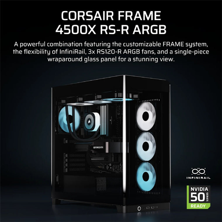 Corsair FRAME 4500X RS-R ARGB Tempered Glass ATX Gaming Case - Black