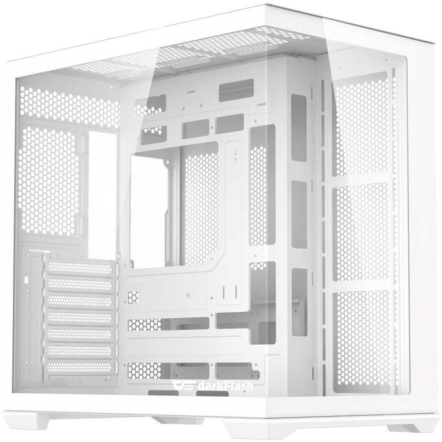 DARKFLASH  C280 Dual Chamber Tempered Glass EATX Mid Tower Case - White