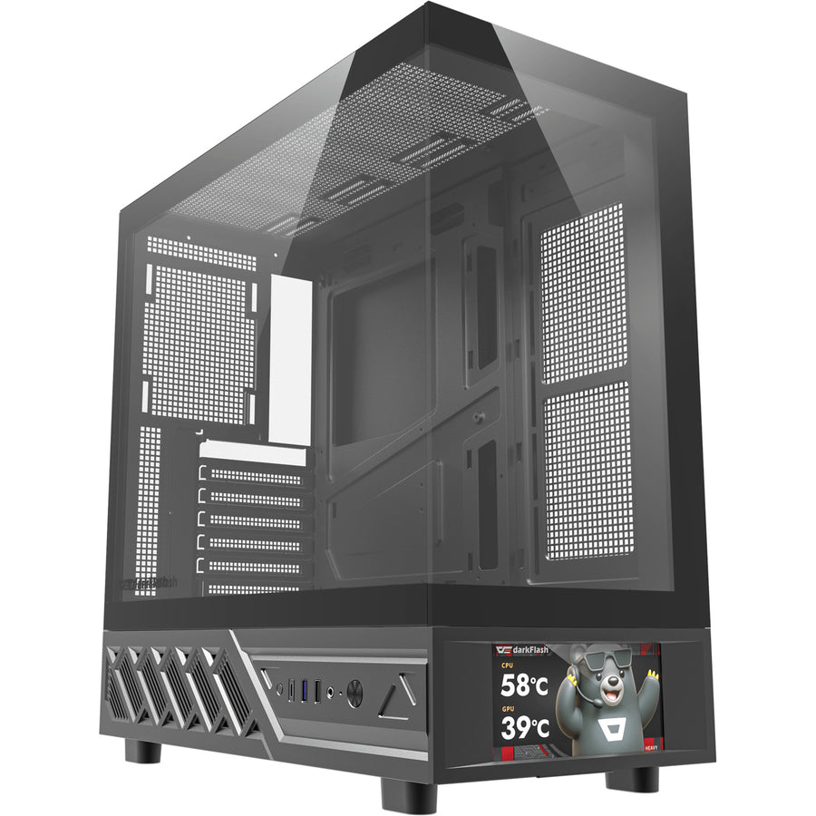 DARKFLASH  DS950 Tempered Glass ATX Mid Tower Case - Black with Screen