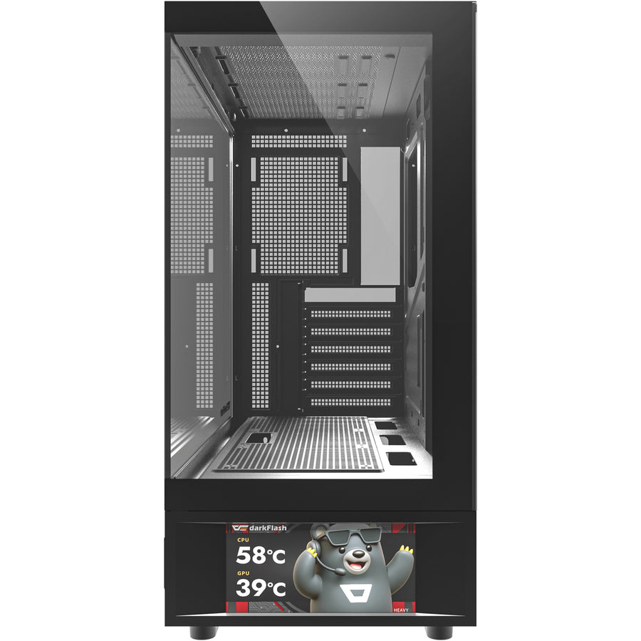DARKFLASH  DS950 Tempered Glass ATX Mid Tower Case - Black with Screen