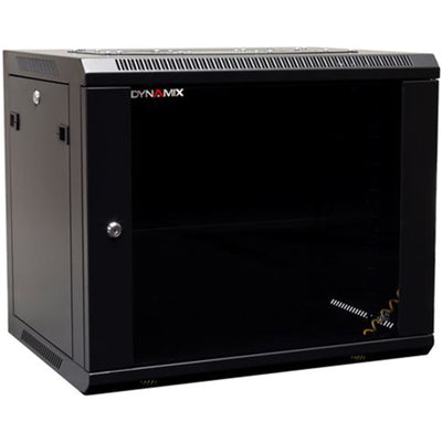 DYNAMIX RWM9 - 9RU Wall Mount Cabinet 450mm Deep (600 x 450 x 501mm) Incl 1x Fixed Shelf 2x Fan