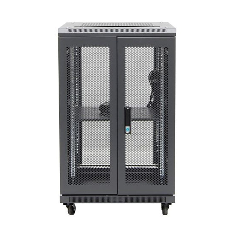 DYNAMIX RSR18-6X7 - 18RU Server Cabinet 700mm Deep (600x700x1008mm) Incl. 1x Fixed Shelf 4x Fans 25x Cage