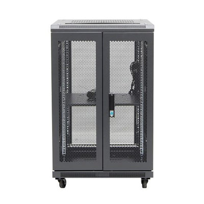 DYNAMIX RSR18-6X7 - 18RU Server Cabinet 700mm Deep (600x700x1008mm) Incl. 1x Fixed Shelf 4x Fans 25x Cage