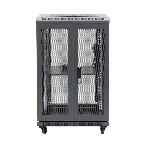 DYNAMIX RSR18-6X7 - 18RU Server Cabinet 700mm Deep (600x700x1008mm) Incl. 1x Fixed Shelf 4x Fans 25x Cage
