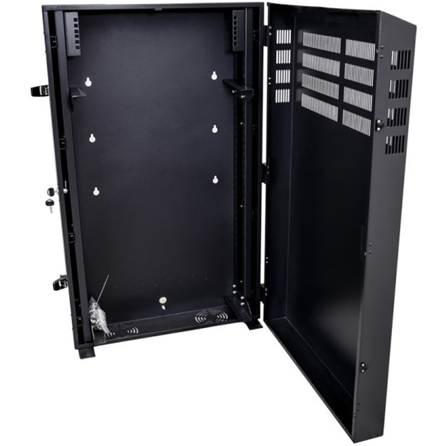 DYNAMIX RVWM0204 - 4RU Vertical Wall Mount Cabinet w/ 2RU Horizontal Mounting Rails. 650x230x1070mm
