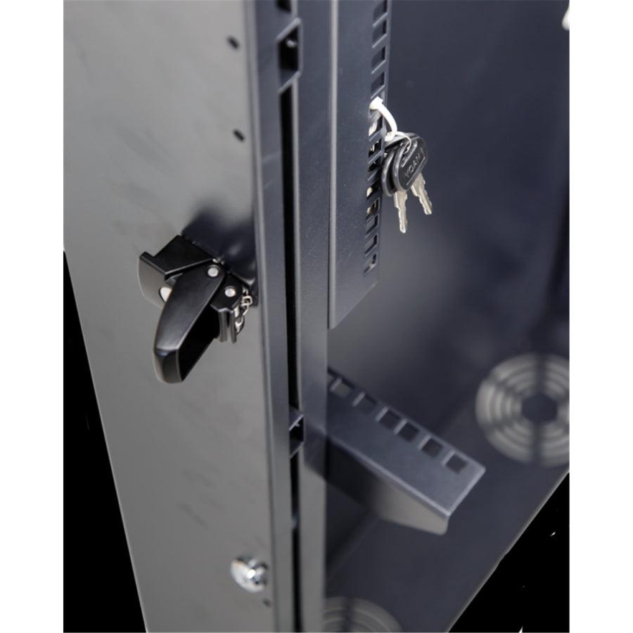 DYNAMIX RVWM0204 - 4RU Vertical Wall Mount Cabinet w/ 2RU Horizontal Mounting Rails. 650x230x1070mm