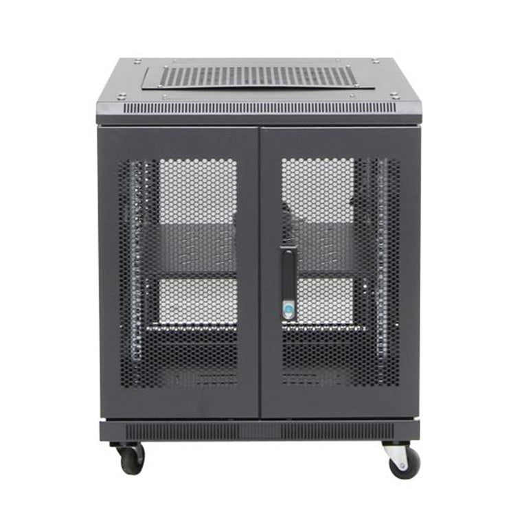 DYNAMIX RSR12-6X7 - 12RU Server Cabinet 700mm deep (600x700x743mm). Incl. 1x Fixed Shelf 4x Fans 25x Cage