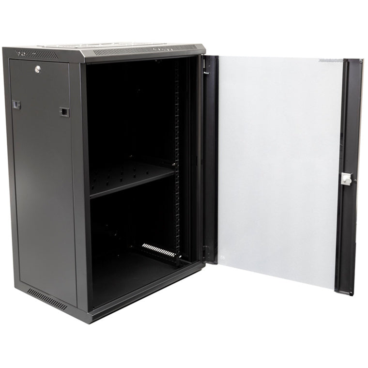 DYNAMIX RWM18 - 18RU Wall Mount Cabinet 450mm Deep (600 x 450 x 910mm) Incl 1x Fixed Shelf 2x Fan