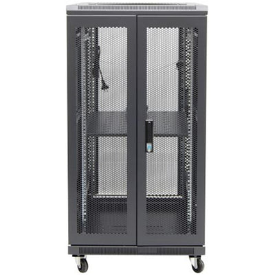 DYNAMIX RSR22-6X10 - 22HE Serverschrank 1000 mm Tiefe (600x1000x1190mm) inkl. 1 x Fachboden 4x Lüfter 25x Käfigmutter