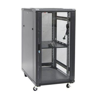 DYNAMIX 22RU Server Cabinet 600mm Deep (600x600x1190mm) Incl. 1x Fixed Shelf 4x Fans 25x Cage