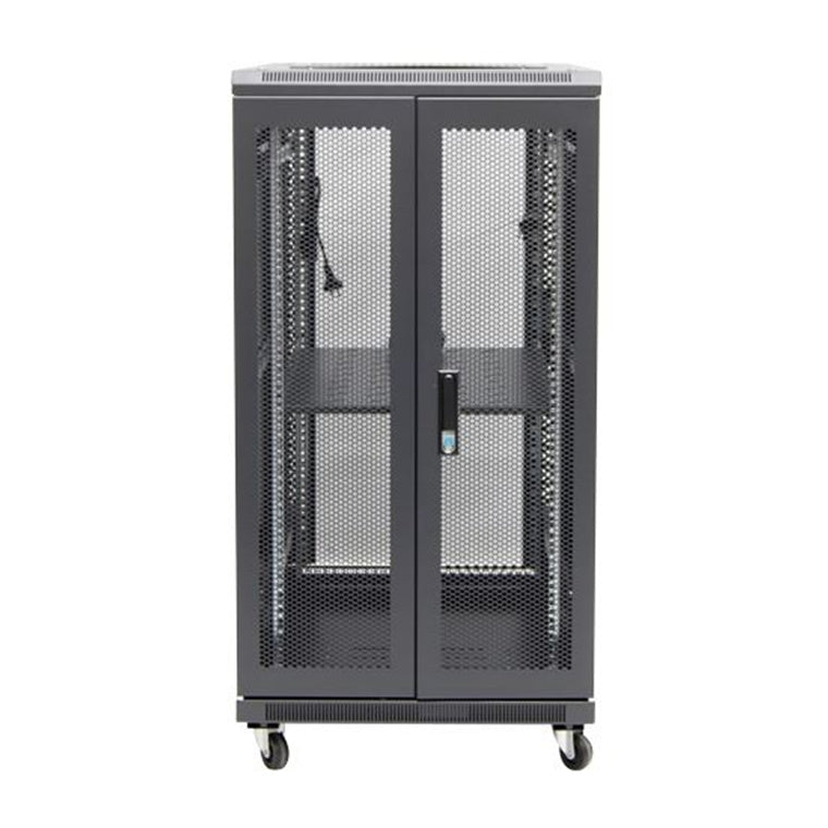 DYNAMIX 22RU Server Cabinet 600mm Deep (600x600x1190mm) Incl. 1x Fixed Shelf 4x Fans 25x Cage