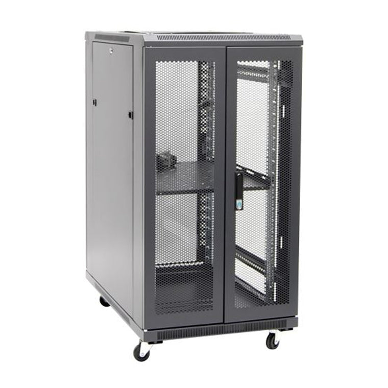 DYNAMIX 22RU Server Cabinet 600mm Deep (600x600x1190mm) Incl. 1x Fixed Shelf 4x Fans 25x Cage