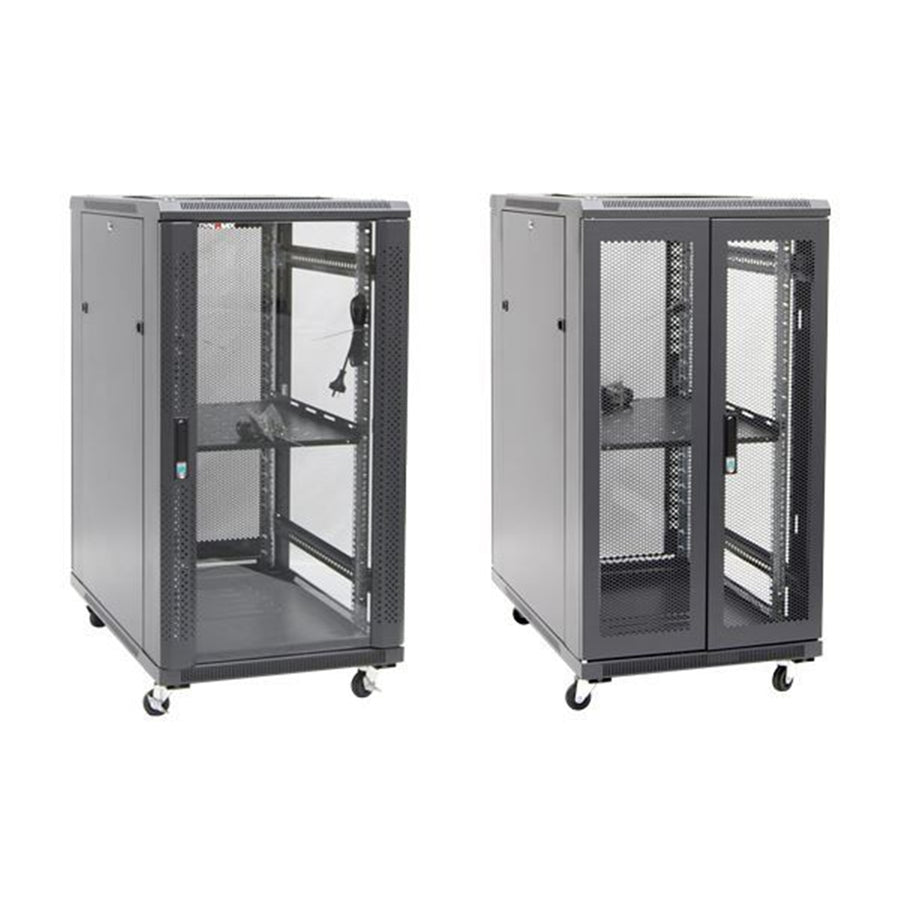 DYNAMIX RSR22-6X9 - 22RU Server Cabinet 900mm Deep (600x900x1190mm) Incl. 1x Fixed Shelf 4x Fans 25x Cage