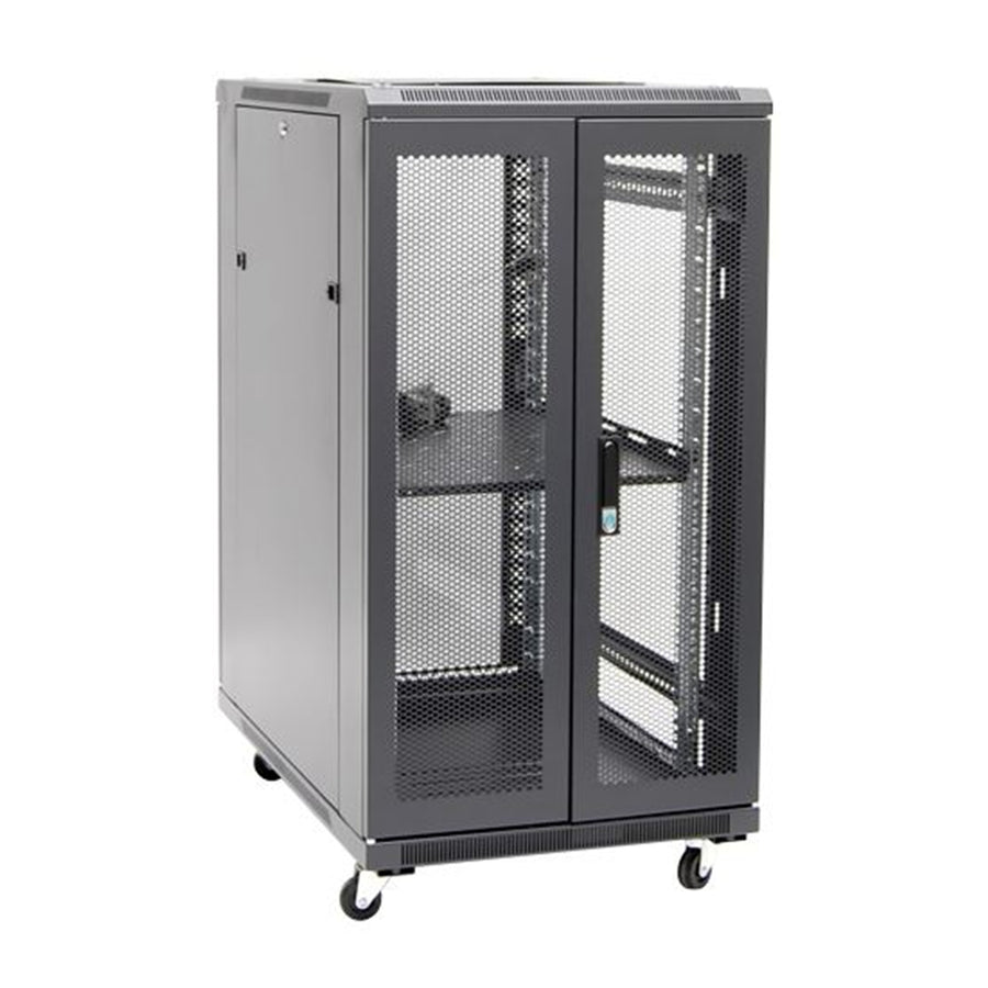 DYNAMIX RSR22-6X9 - 22RU Server Cabinet 900mm Deep (600x900x1190mm) Incl. 1x Fixed Shelf 4x Fans 25x Cage