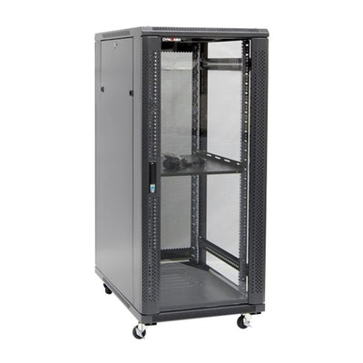 DYNAMIX RSR27-6X6 – 27HE Serverschrank 600 mm tief (600 x 600 x 1410 mm) 1x fester Fachboden 4x Lüfter