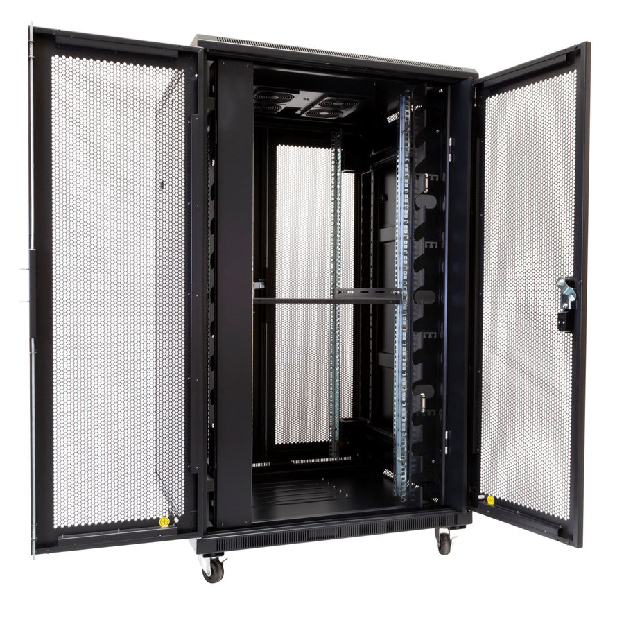 DYNAMIX RSR27-8X10 - 27RU Server Cabinet 1000mm Deep (800 x 1000 x 1410mm) 1x Fixed Shelf 4x Fans