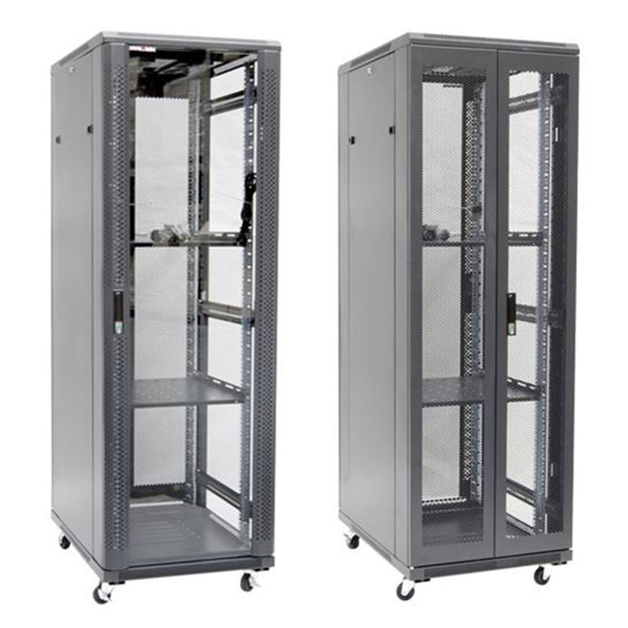DYNAMIX RSR37-6X6 - 37RU Server Cabinet 600mm Deep (600x600x1853mm). Incl 2x Fixed Shelves 4x Fans