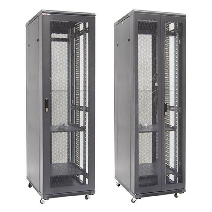 DYNAMIX RSME42610 - 42RU Server Cabinet 1000mm Deep Front Mesh Door Rear Mesh Double Doors