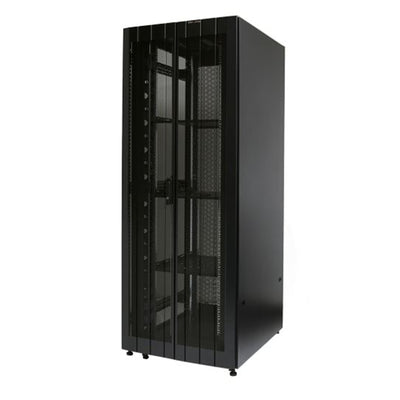 Dynamix RST42-8X10FP 42RU Server Cabinet 1000mm deep (800x1000x2000mm) 2x100mm Front Vertical CableManagement. 3x Fixed Shelves, Fan Kit, Cage Nuts Castors Leveling Feet, Single Front & Dual Re