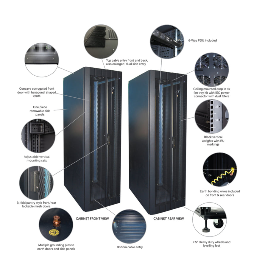 DYNAMIX 45RU Server Cabinet 1000mm Deep (800x1000x2181mm)