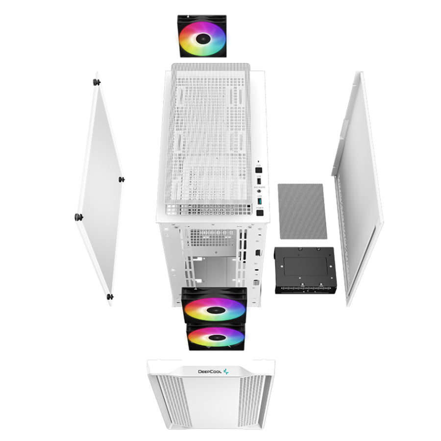 DEEPCOOL  CC360 ARGB Tempered Glass mATX Mini Tower Case - White