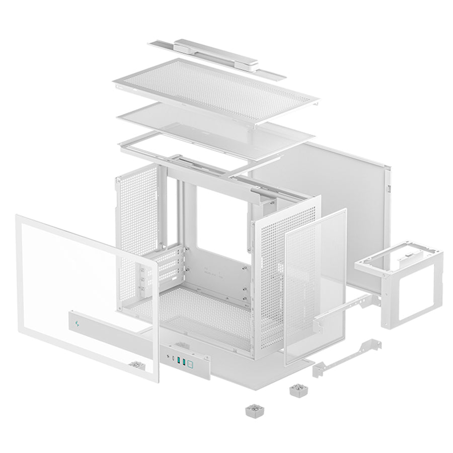 DEEPCOOL  CH160 Plus Tempered Glass mATX Case - White