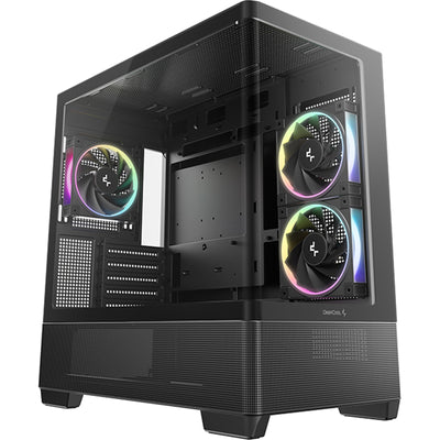 DEEPCOOL  CG380U 3F mATX Mini Tower Case with Curved-Glass - Black