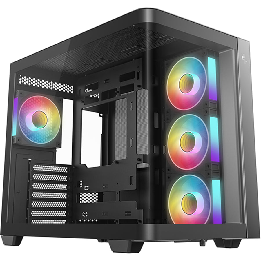 DEEPCOOL  CG530U 4F Tempered Glass ATX Mid Tower Case With Curved Glass Panel - Black